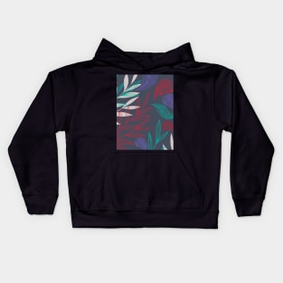 Pattern with tropical plants Kids Hoodie